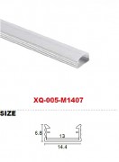 Профиль алюминиевый XQ-005-M1407, длина 2 м (экран, заглушки, крепление в комплекте)