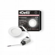 Светильник светодиодный встраиваемый Deko 6W, 4000K, круглый, белый, металл 85 (70)  мм (ультратонкий)  (DSV-0722)