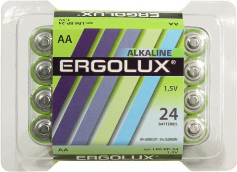 Батарейка Ergolux LR6 (AA) Alkaline BP-24, 1.5V