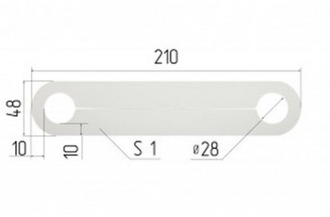 Пластина обвод трубы L210 №27, белый, 1мм (тонкая)