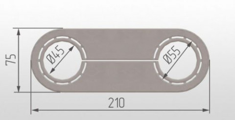 Пластина обвод трубы L210 №45/55, белый