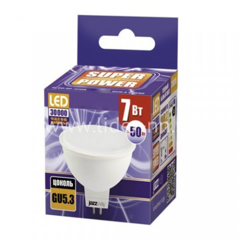 Лампа светодиодная LED GU5.3, Jazzway PLED-SP-JCDR, 7W, 3000K, 230V/50Hz (1033499)