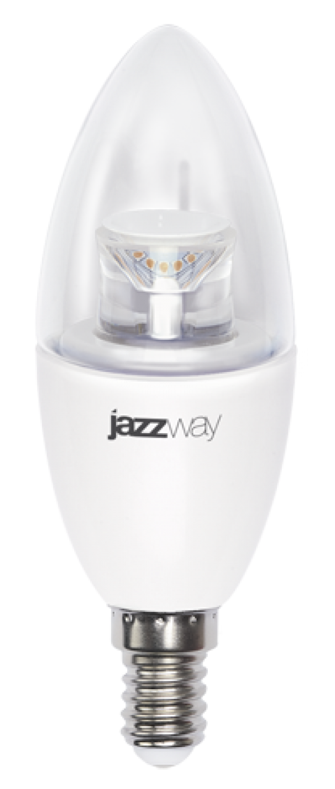 Лампа светодиодная LED E14, Jazzway PLED-DIM C37, CLEAR, 7W, 4000K, 540Lm, 230V/50Hz (1035370)