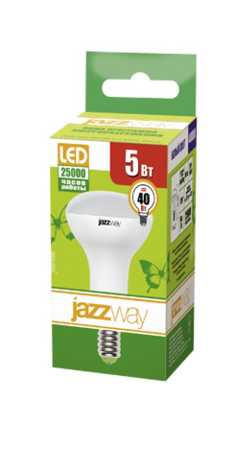 Лампа светодиодная LED E14, Jazzway PLED-SP R39, 5W, 3000K, 230V/50Hz (1033581)