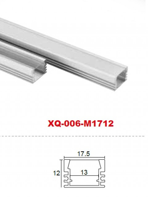 Профиль алюминиевый XQ-006-M1712, длина 2м (экран, заглушки, крепление в комплекте)