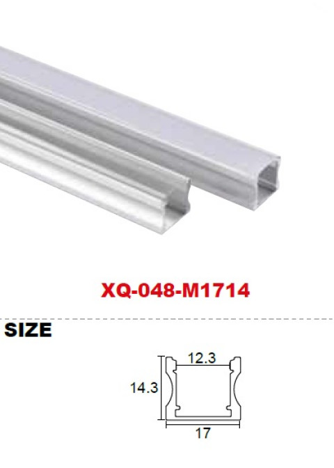 Профиль алюминиевый XQ-048-M1714, длина 2м (экран, заглушки, крепление в комплекте)