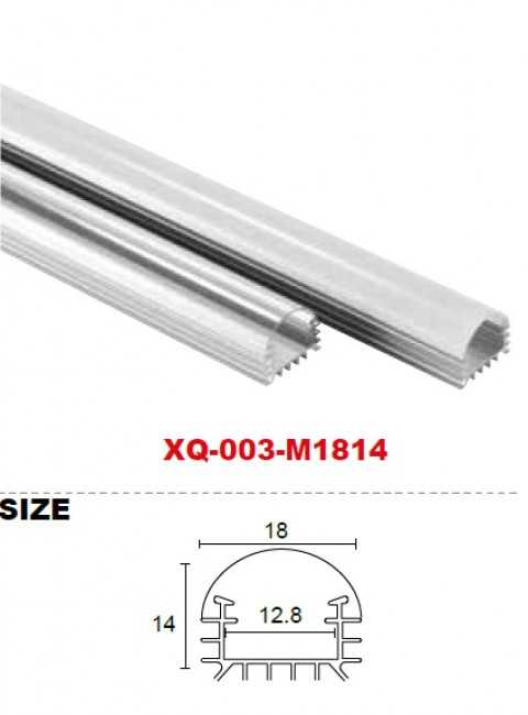 Профиль алюминиевый XQ-003-M1814, длина 2м (экран, заглушки, крепление в комплекте)