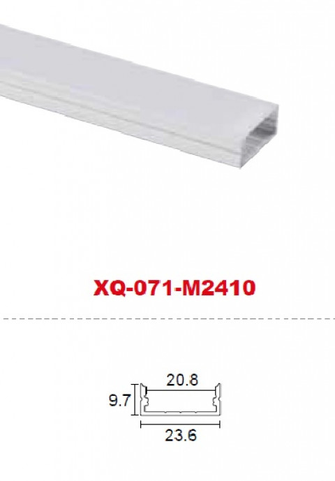 Профиль алюминиевый XQ-071-M2410, длина 2м (экран, заглушки, крепление в комплекте)