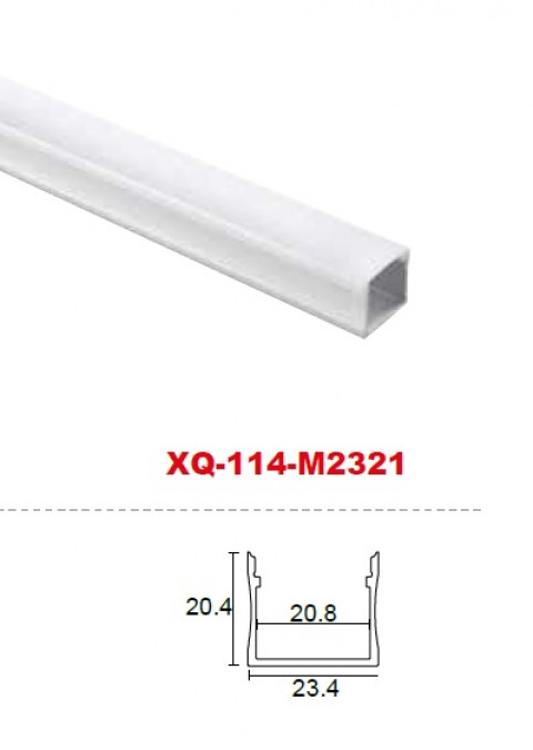 Профиль алюминиевый XQ-114-M2321, длина 2м (экран, заглушки, крепление в комплекте)
