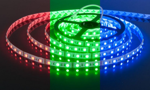 Лента светодиодная 60LED, RGB, IP20, 5050  double PCB(12V), 1 метр