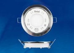 Светильник встраиваемый Uniel GX53/H2 CHROME 10 PROM, ультратонкий, цвет корпуса хром (UL-00005052)