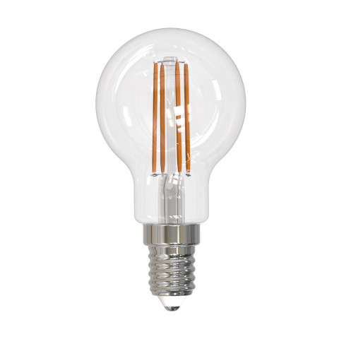 Лампа светодиодная LED E14, Uniel LED-G45-11W-3000K-E14-CL PLS02WH, 3000K, 900Lm, форма шар, прозрачная, серия Sky (UL-00005176)