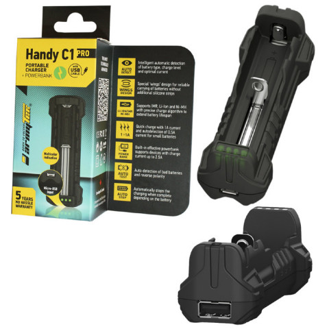 Зарядное устройство Armytek Handy C1 VE, зарядка аккум. 10440/14500/16340/18350/18650/AAAA/AAA/AA/C