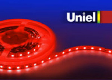 Лента светодиодная Uniel ULS-5050-60LED/m-10mm-IP20-DC24V-14.4W/m-5M-Red, герметичная, красный свет, катушка 5м (1 метр) (04928)