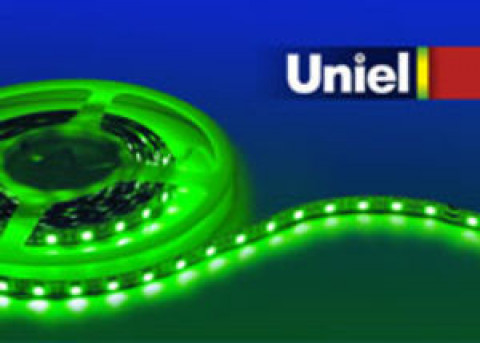 Лента светодиодная Uniel ULS-5050-60LED/m-10mm-IP20-DC24V-14.4W/m-5M-Green, герметичная, зеленый свет, катушка 5м (1 метр) (04929)