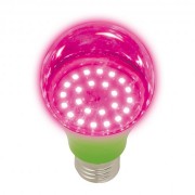 Лампа светодиодная для растений LED-A60-8W/SPSB/E27/CL PLP30GR, форма «А», прозрачная колба, спектр для рассады и цветения