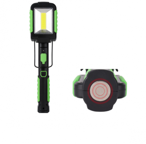 Фонарь светодиодный BORUIT YHX-0376 Worklight Rechargeable 5W, COB+RED, магнитное основание, поворотный, 3*AAA, micro USB