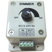 Диммер Ecola LED Strip Dimmer, 96W, 8A, 12V (192W, 24V)  с винтовыми клемами и ручкой для управления (CDM08AESB)