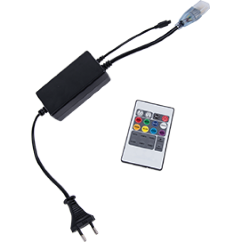 LED-контроллер Ecola LED Strip RGB IR Controller (IP20) 1000W, 4.5A, для ленты 220V 14x7 IP68, с  инфракрасным пультом (CR141KESB)