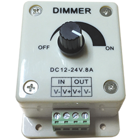 Диммер Ecola LED Strip Dimmer, 96W, 8A, 12V (192W, 24V) с винтовыми клемами и ручкой для управления (CDM08AESB)