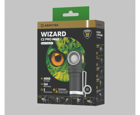 Фонарь светодиодный Armytek Wizard C2 Pro Max Magnet, USB, белый (F06701C)