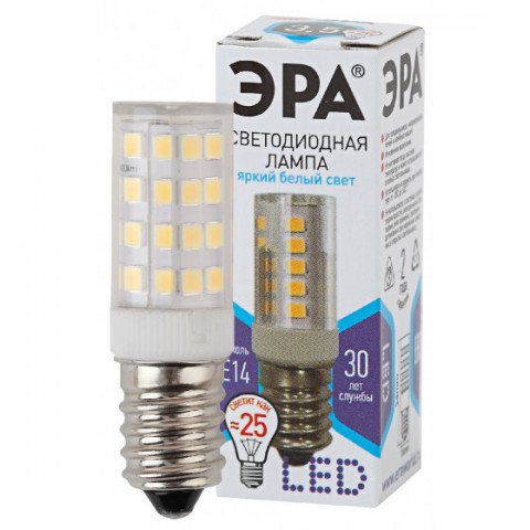 Лампа светодиодная LED E14, ЭРА, Т25, 840, 3,5W, 4000K, CORN