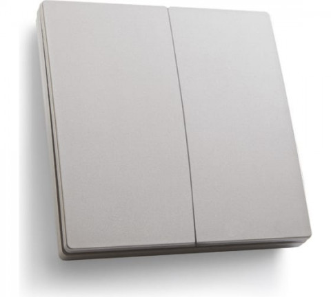 Выключатель дистанционного управления 230V, 500W, 2-клавишный, TM82, серебро