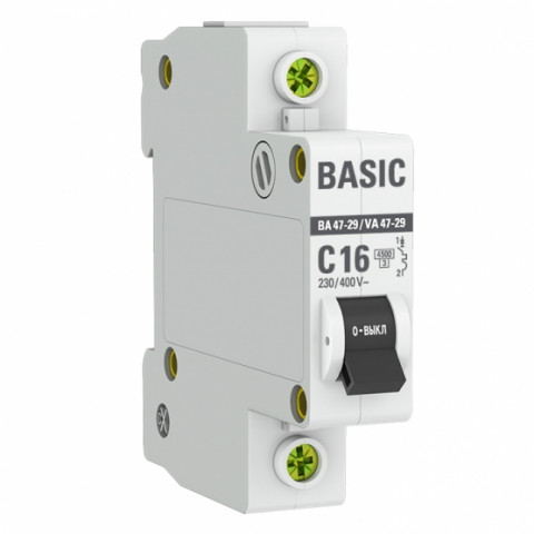 Автоматический выключатель EKF Basic (BA47-29), 1p, 16A, "С"