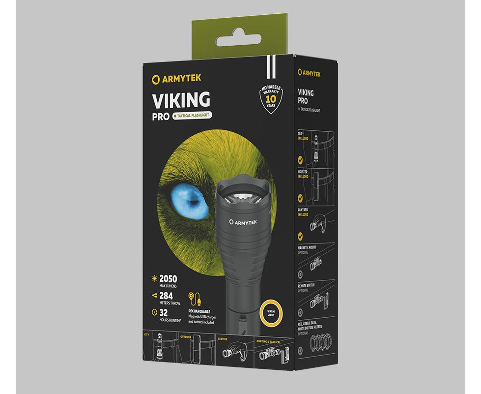 Фонарь светодиодный Armytek Viking Pro Magnet, USB, теплый (F07701W)