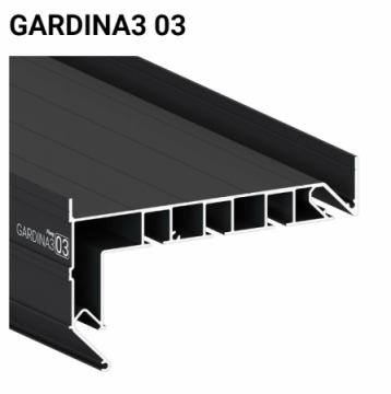 Алюминиевый профиль 8243 Gardina3 03 Ral 9005, черный (длина 2.2 м)