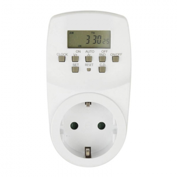 Таймер электронный с розеткой (UST-E20 WHITE) 220В, 1600Вт, 24ч, энергонезависимая память ТМ Uniel