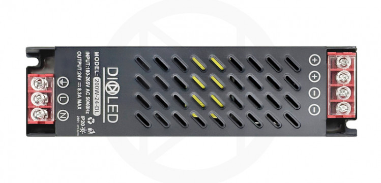 Блок питания DIOLED DY-200W-24V-DL, IP20,