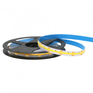 Лента светодиодная Uniel ULS-C22-COB-480LED-m-8mm-IP20-DC24V-12W-m-5M-3000K, гибкая на самоклеящейся основе, катушка 5м (1 метр) (UL-00013010) ,